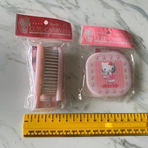 vintage 1997 hello kitty unopened brand new pocket mirror + comb